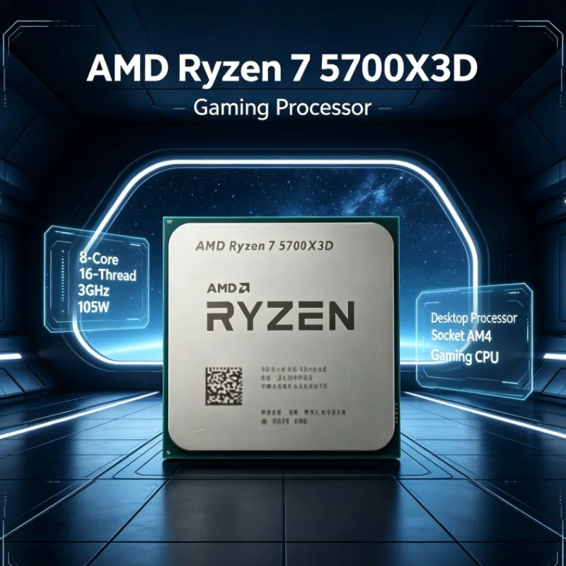 Ryzen R7 5700X3D AMD CPU Processor 8-Core 16-Thread 3.0GHz Up to 4.1GHz 105W AM4 DDR4 Desktop