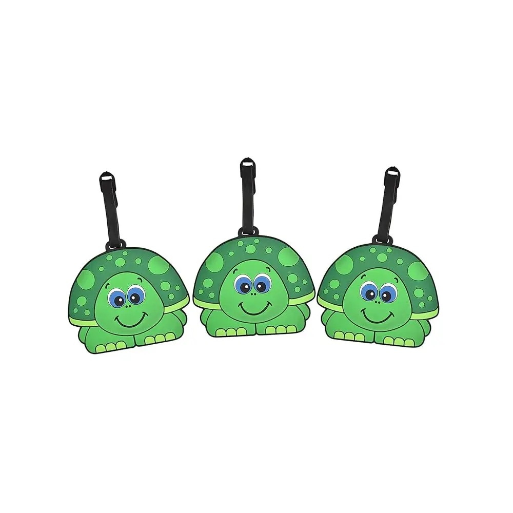 

Luggage Tags Green Turtle for Backpacks, Vacations or Cruises, 4 Inch, Set of 3