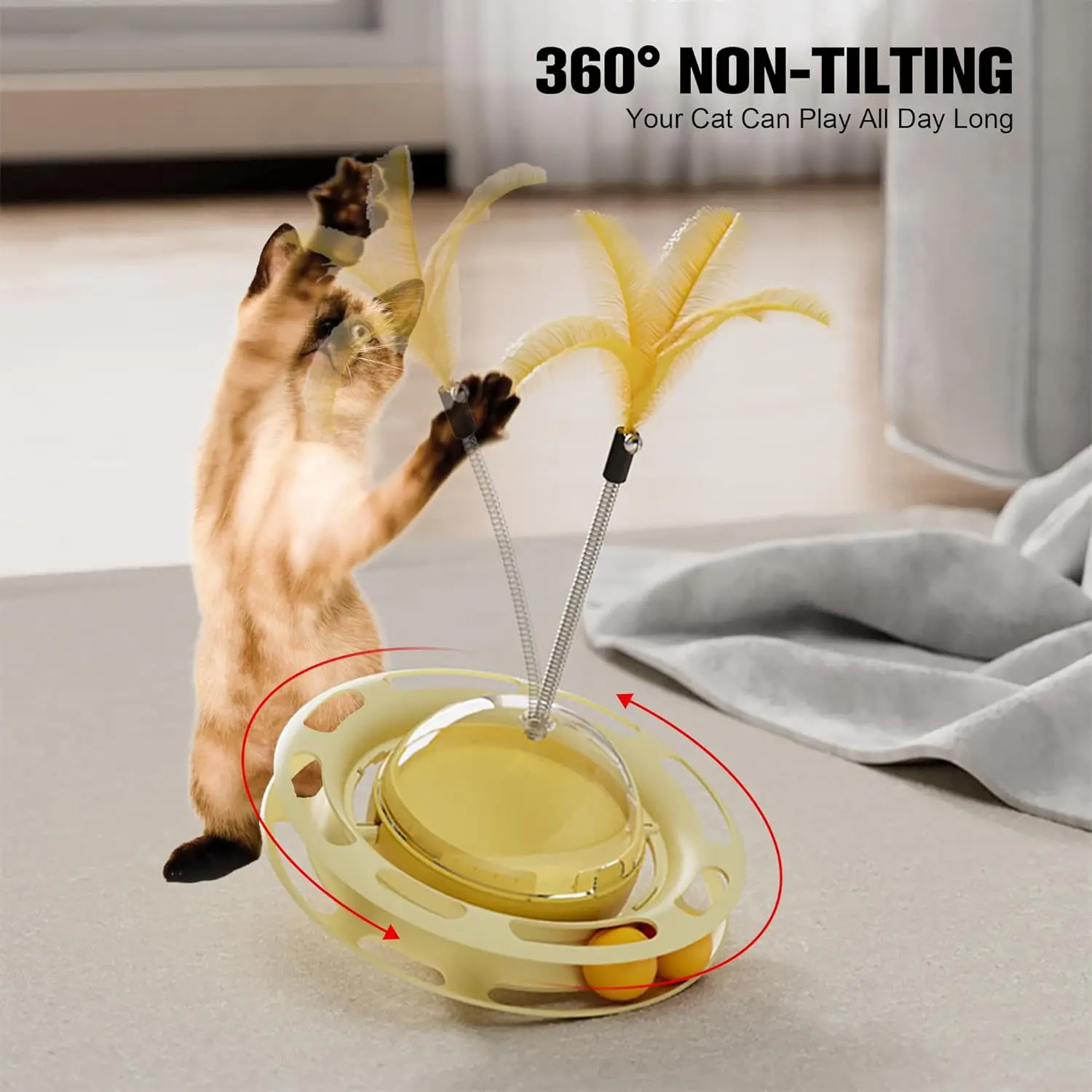 Neue Katze Spielzeug Leck Lebensmittel Kippen Rad Fliegende Untertasse Katze Necken Artefakt Katze Selbst Hallo Haustier Spielzeug Abnehmbare Feder Kopf haustier spielzeug