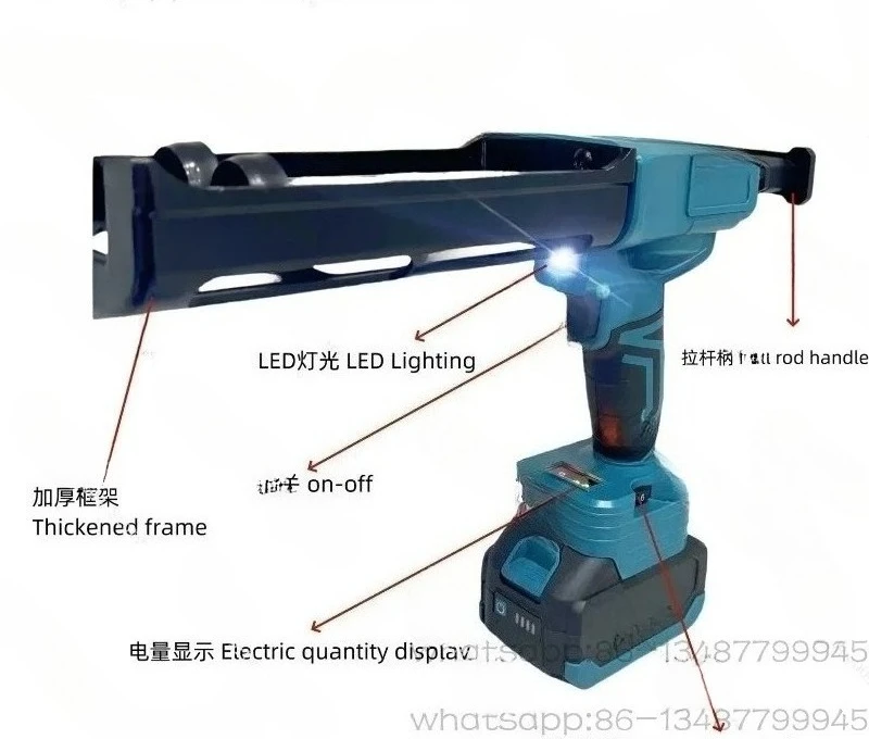 Electric Glue Gun Double Tube Glue Filling Agent Construction Tool Lithium Battery 21V Ceramic Tile Fully Automatic Glue Filling