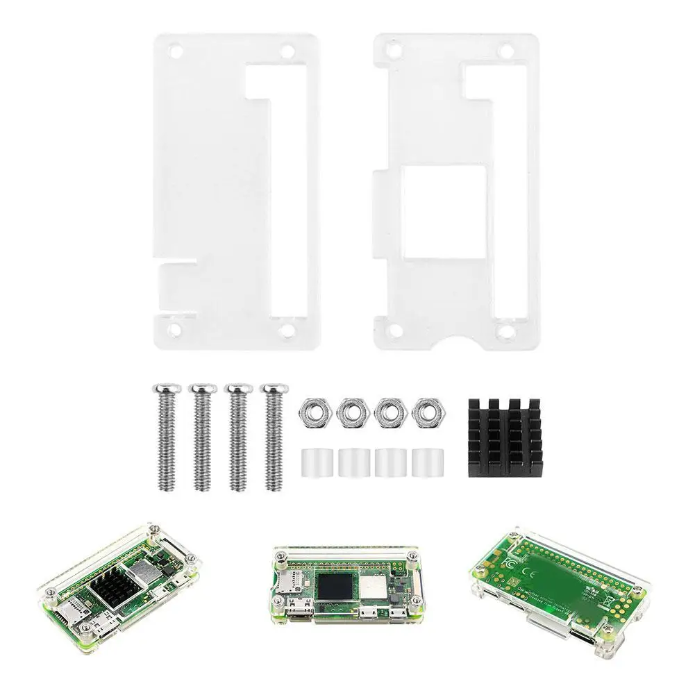 Raspberry pi zero 2 w caixa acrílica concha transparente opcional dissipador de calor de resfriamento passivo para raspberry pi zero 2 w u6f1