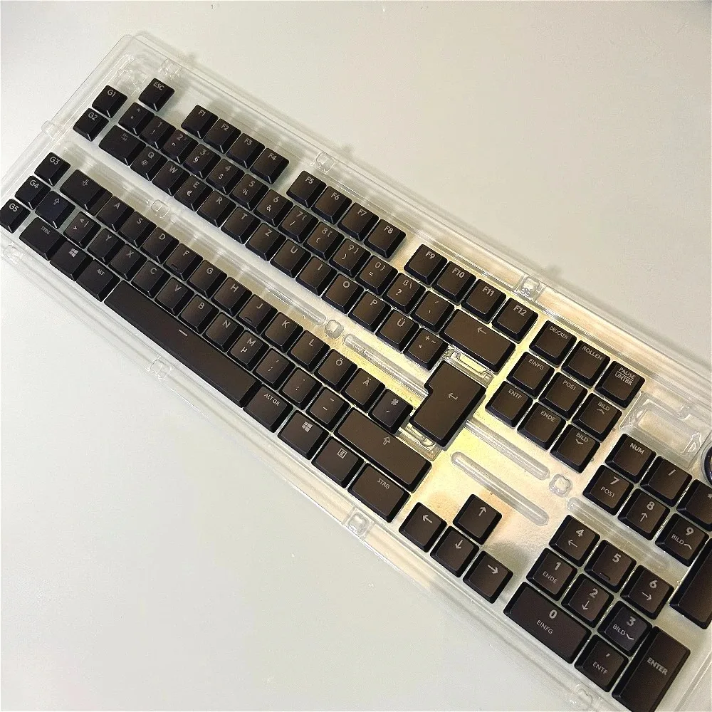 Keyboard cover compatible with Logitech G815/G913/G915/G915 TKL, RGB transparent, QWERTZ German layout, ABS material, 110 keys