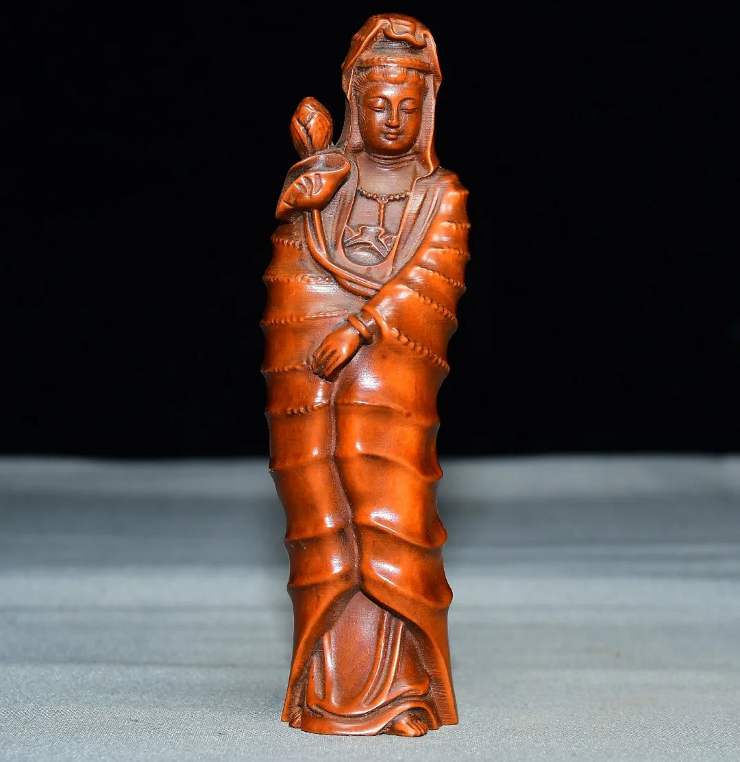 Old Boxwood bamboo shoot Bamboo leaf wrapping Guanyin Bodhisattva Station Buddha Amitabha Buddha Study Amass wealth