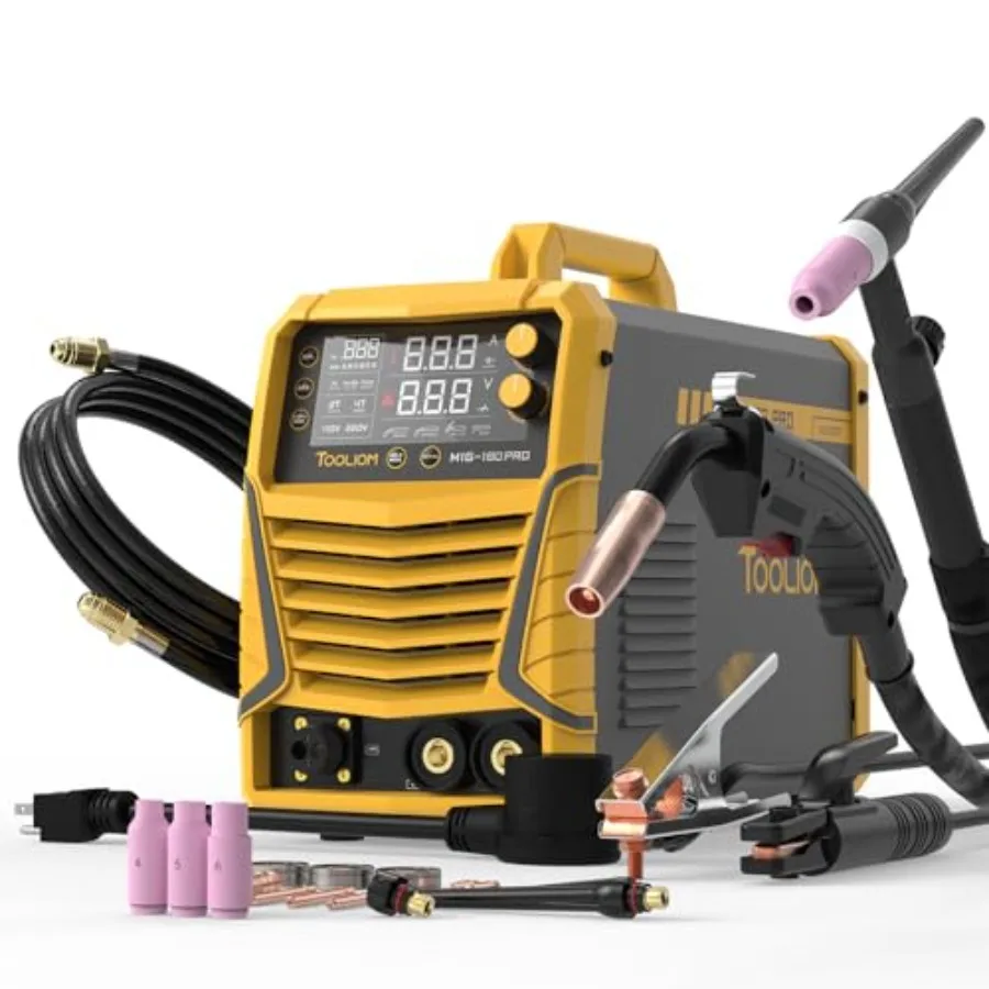 

4 in 1 MIG Welder 180A Gas MIG/Flux MIG/Stick/Lift TIG Multiprocess Welding Machine 110V/220V Welder with Lift TIG Torc