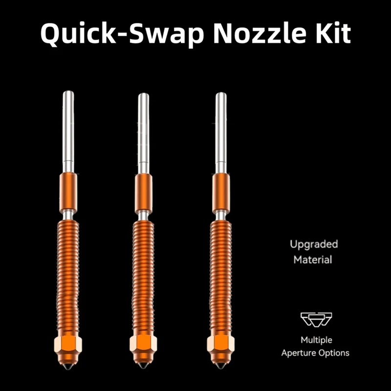 For K2 Plus Nozzle Quick-Swap Nozzle Kit Hardened Steel All-Metal For K2 Plus 3D Printer Accessories