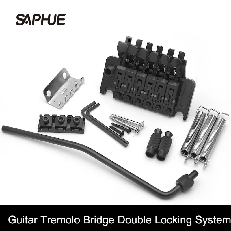 Electric Guitar Tremolo Bridge Systems with logo Double Locking Edge with Whammy Bar Black Gold Chrome Color