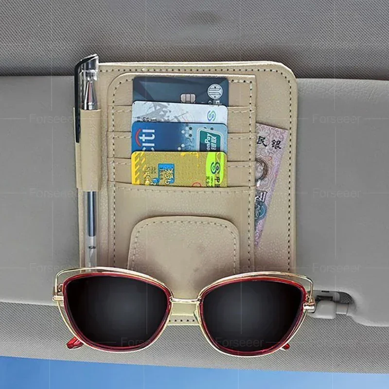 For Chery Jaecoo J7 J8 2022 2023 2024 2025 Auto Interior Accessory Car Sun Visor Storage Card Bag Glasses IC Card Clip Holder