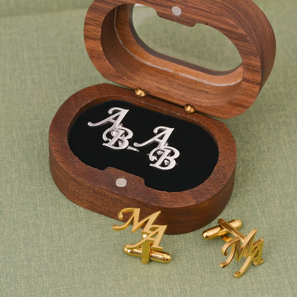 High-End-Geschenk box, maßge schneiderte Hochzeits manschetten knöpfe des Bräutigams, Trauzeugen geschenk, personal isierter Schmuck, Ehemann geschenk, Vatertag geschenk