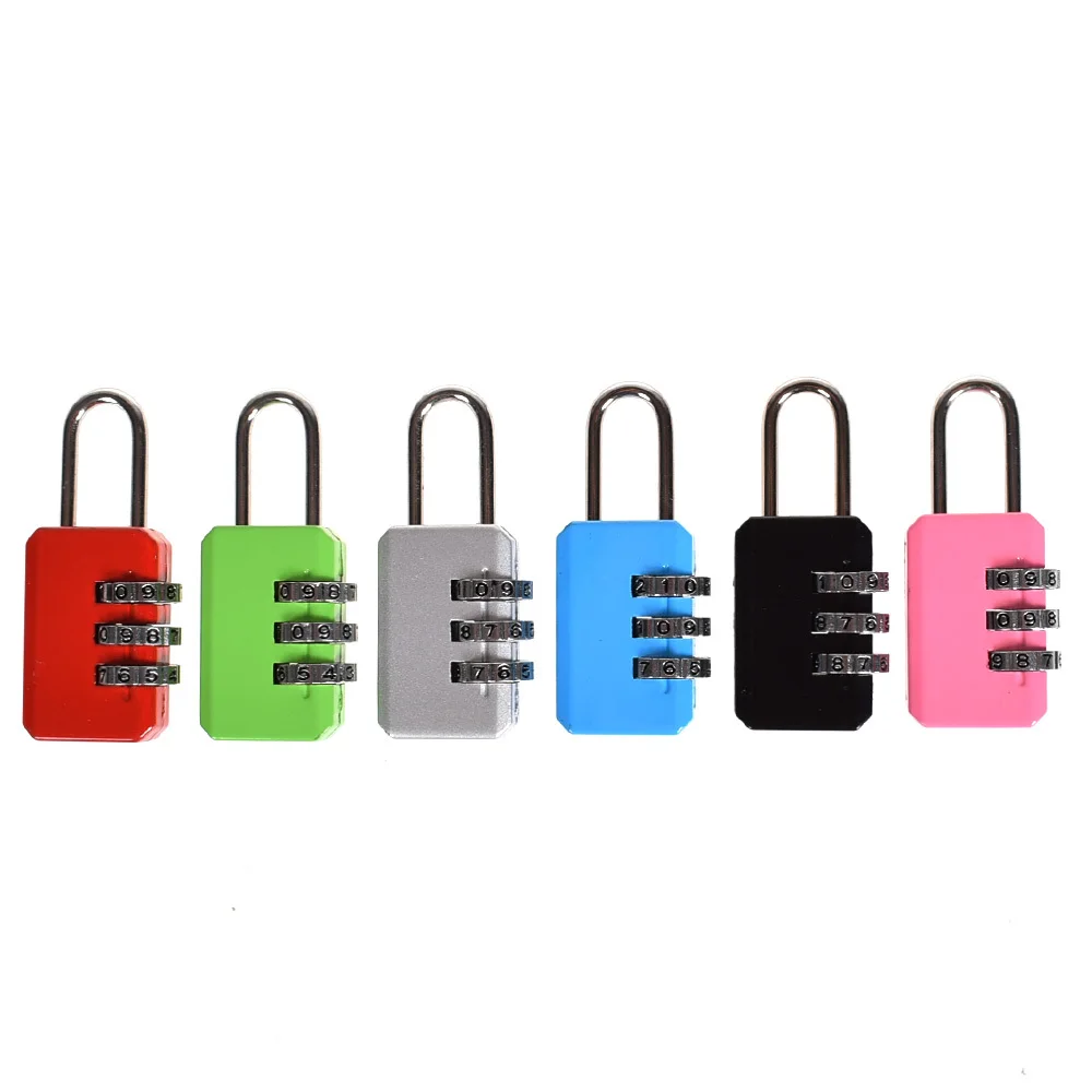 Security 3 Dial Digit Combination Lock Safe Travel Bag Code Lock Suitcase Luggage Password Padlock Toolbox Gym Locker 6 Colors