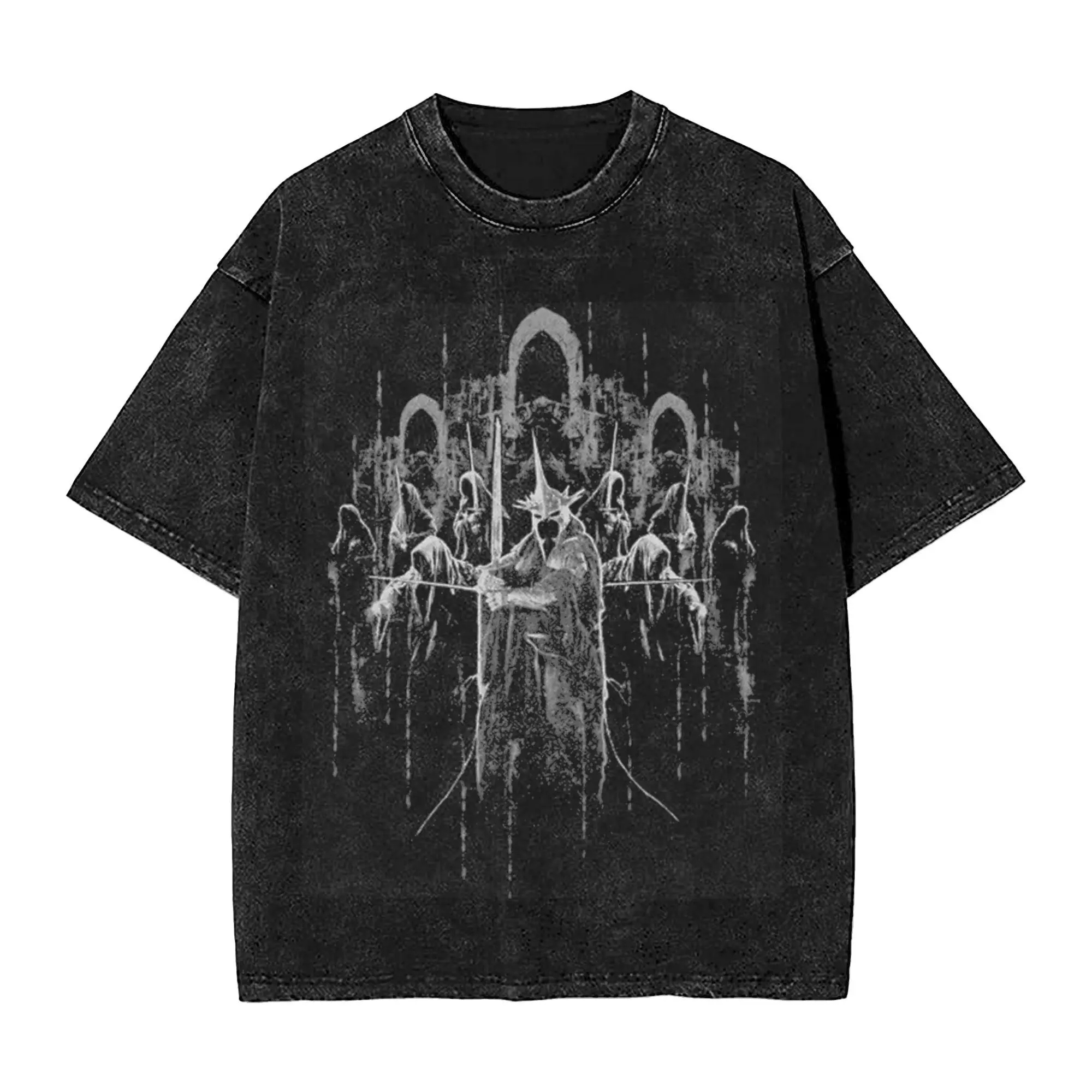 Mordor L-Lords of the R-Rings T Shirts Hip Hop Washed Short Sleeve Harajuku T-Shirts Men Women Tops Streetwear Summer Tee Shirt