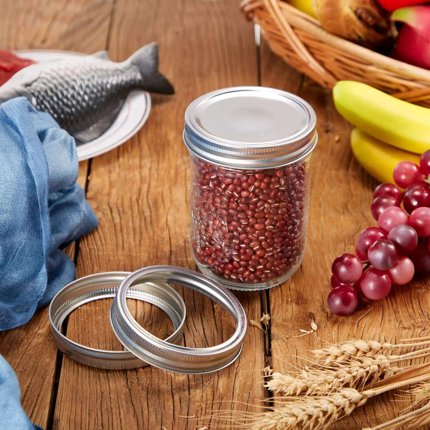 

AA49 30 штук металлических колец для банок Мейсона с широким горлом, нержавеющие, винтовые, из жести, 86 мм