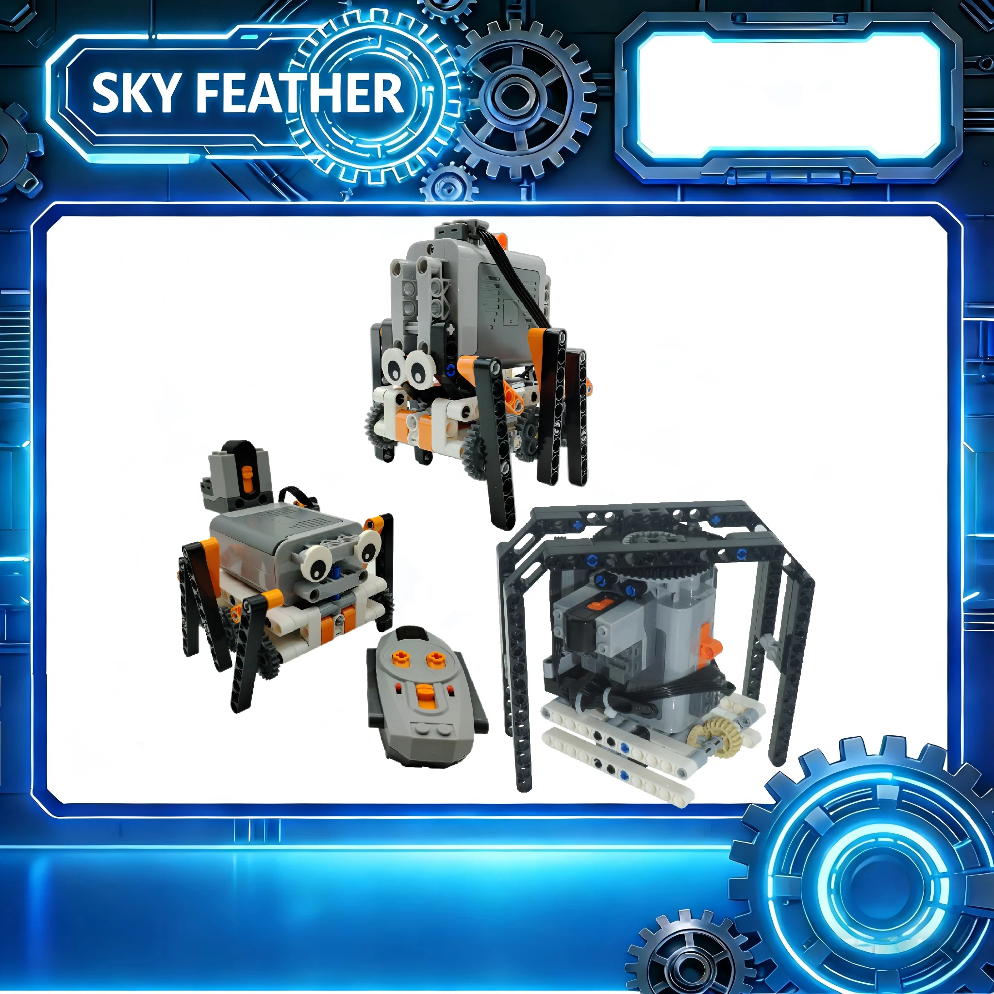 

Technical Electric MOC Building Blocks Walking Robot RC Omnidirectional Robot Model DIY bricks blocks Kids Fun Toy