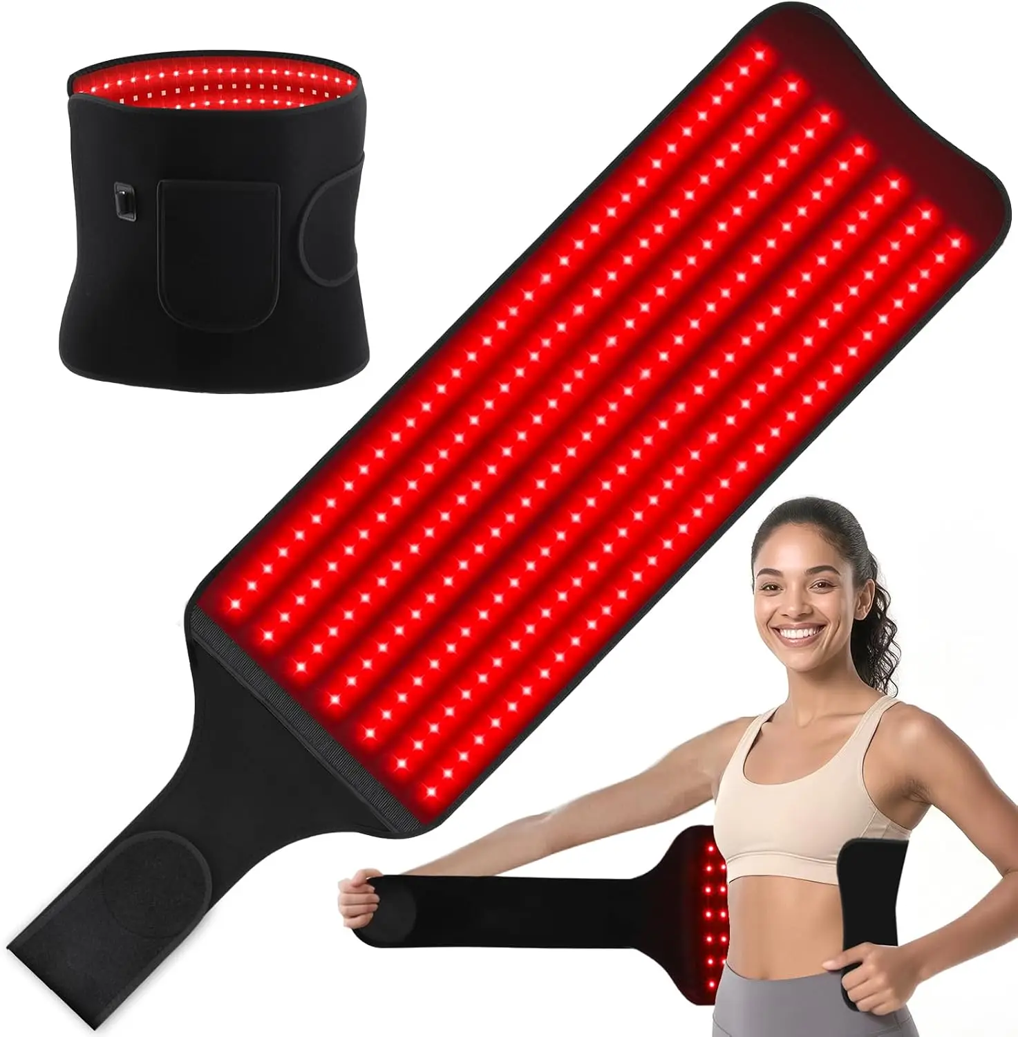 

Red Light Therapy for Body,210 LEDs Infrared Light Therapy Belt for Body Back Waist Shoulder Knee Joint with 660nm & 850nm,Timer