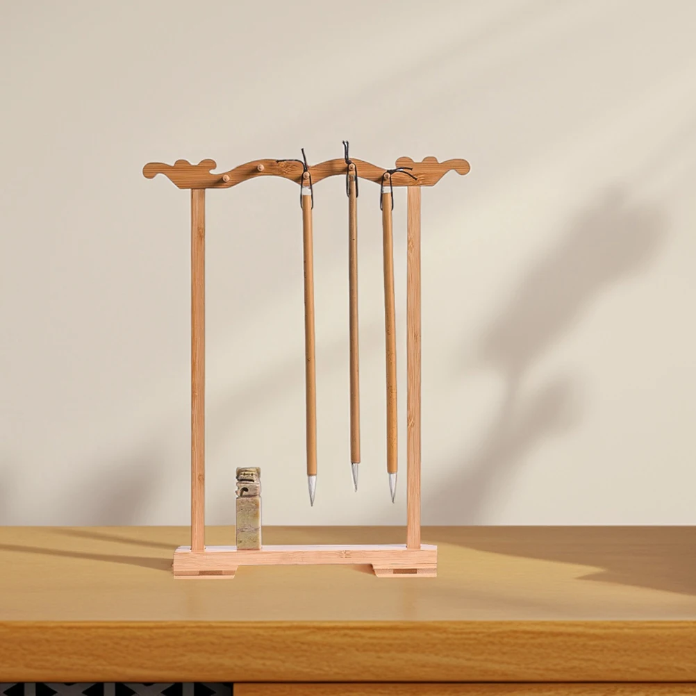 

Fishing Accessories Brush Display Stand Student Use Bamboo Pole Rack for Garage