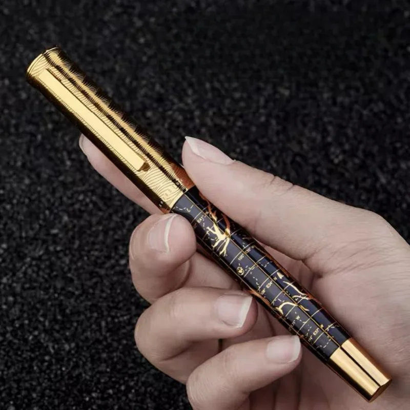 HongDian 1868 HuangHe River Series Fountain Pen High End Exquisite Retro Writing Ef/F Nib Ink Pens School Office Supply Gift