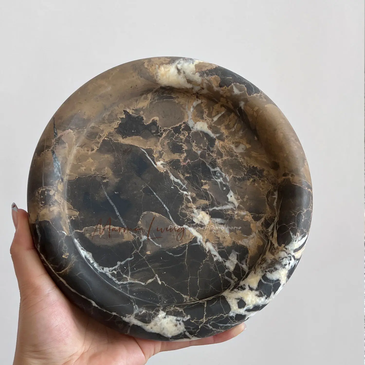 

French Wabi Sabi Style High End Natural Marble Decorative Tray for Jewelry Perfume Ins Aesthetic