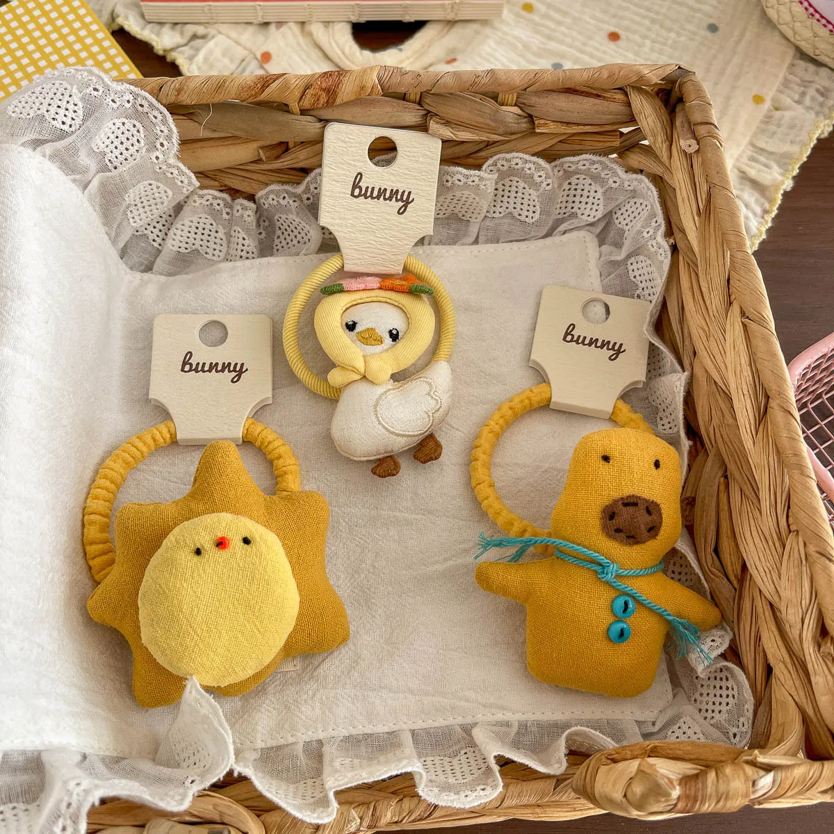 Hair Scrunchie Cute Cotton Filled Animal Doll Soft High Elastic Kids Girls Baby Small Daily Lightweight Multicolor Portable