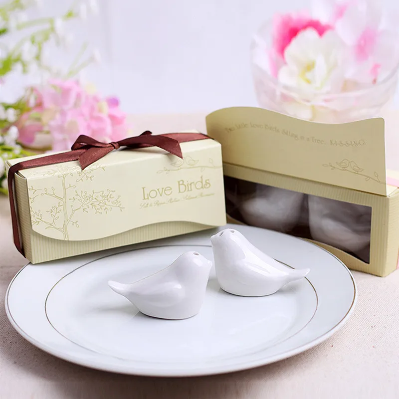 Love Bird salt pepper shaker, wedding favors with customized tag, party gift supplies, 200 pcs/lot = 100 set/lot