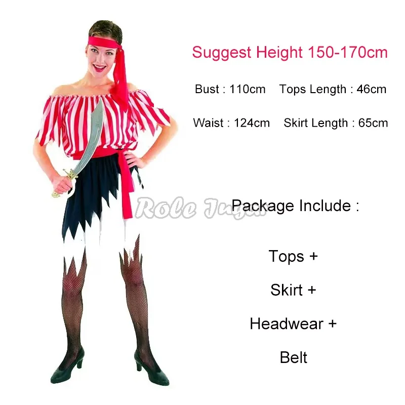 Adult Male Female Pirate Costume Halloween Cosplay Carnival Stage Party  Masquerade Couple Pirate Captain Outfits