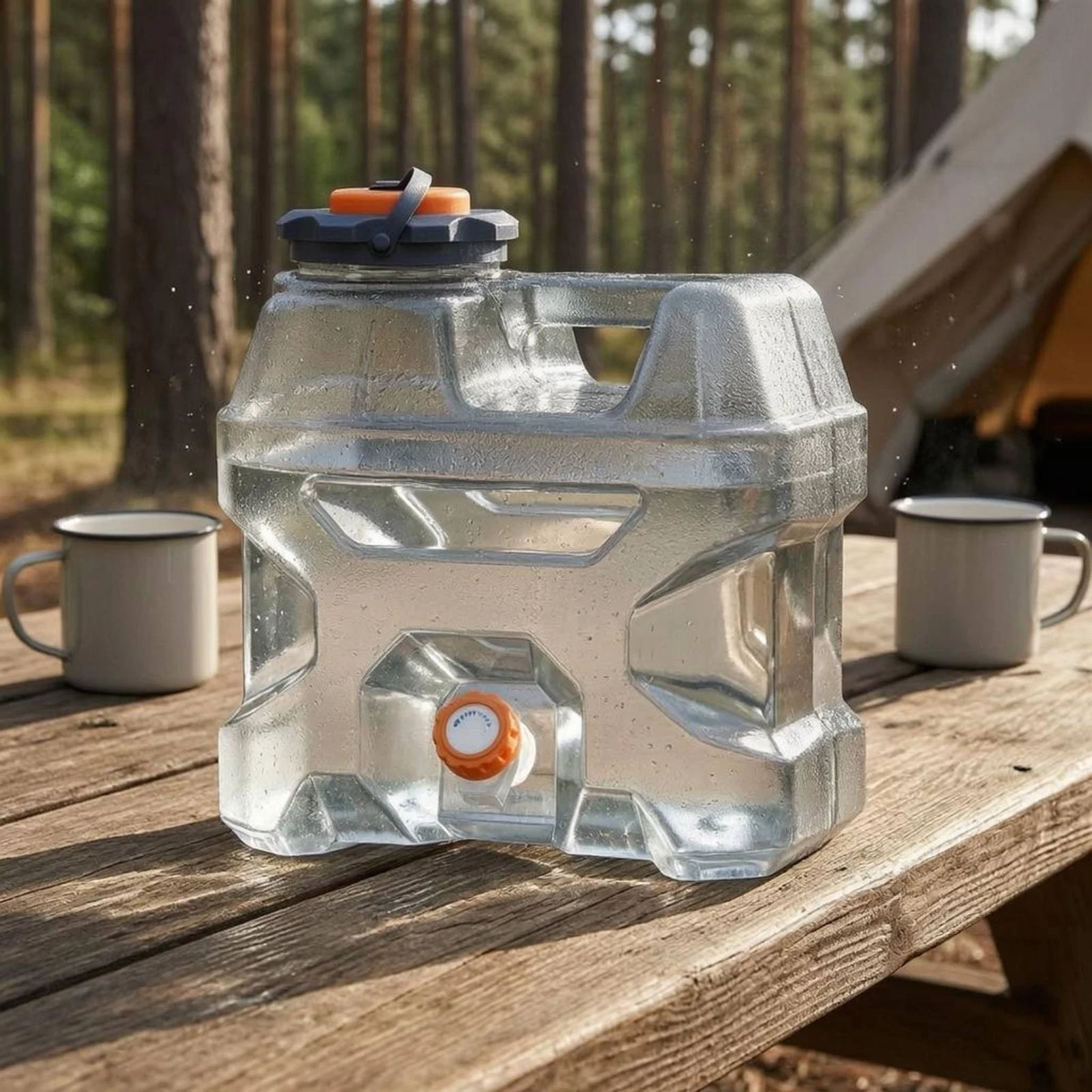 Water Storage Container Built-in Handle Tap Water Container Liquid Dispenser Wide Opening Long-Lasting