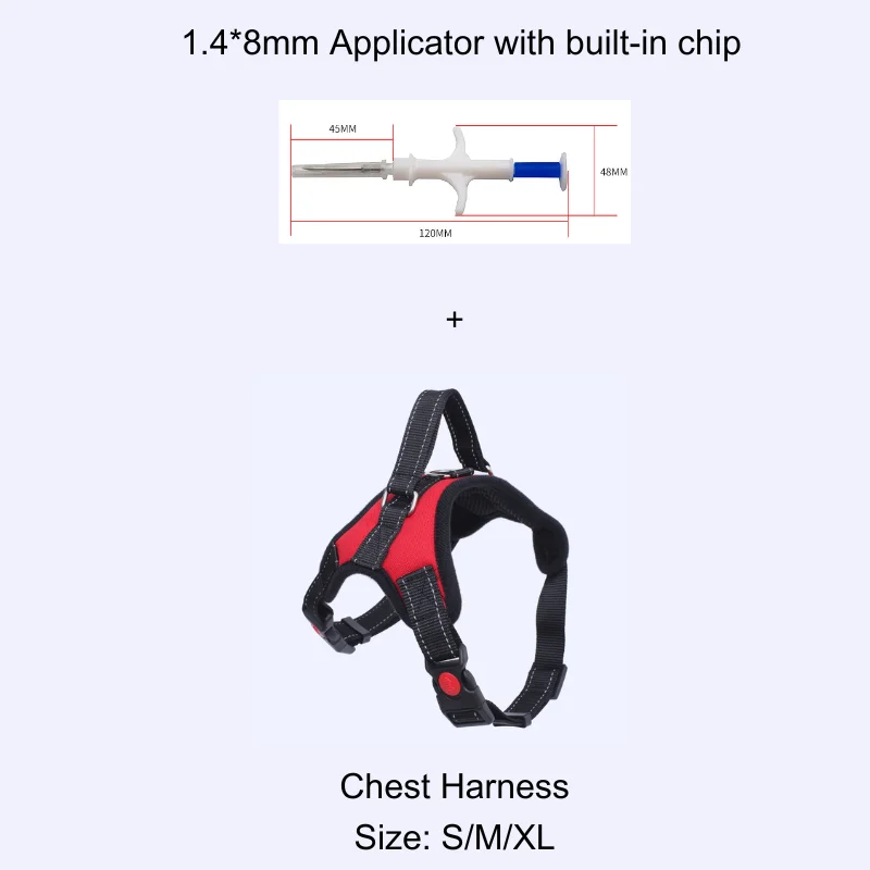 1x Smart Microchip Transponder Applicator Set with Chest Harness for Dog Cat Pet Supplies