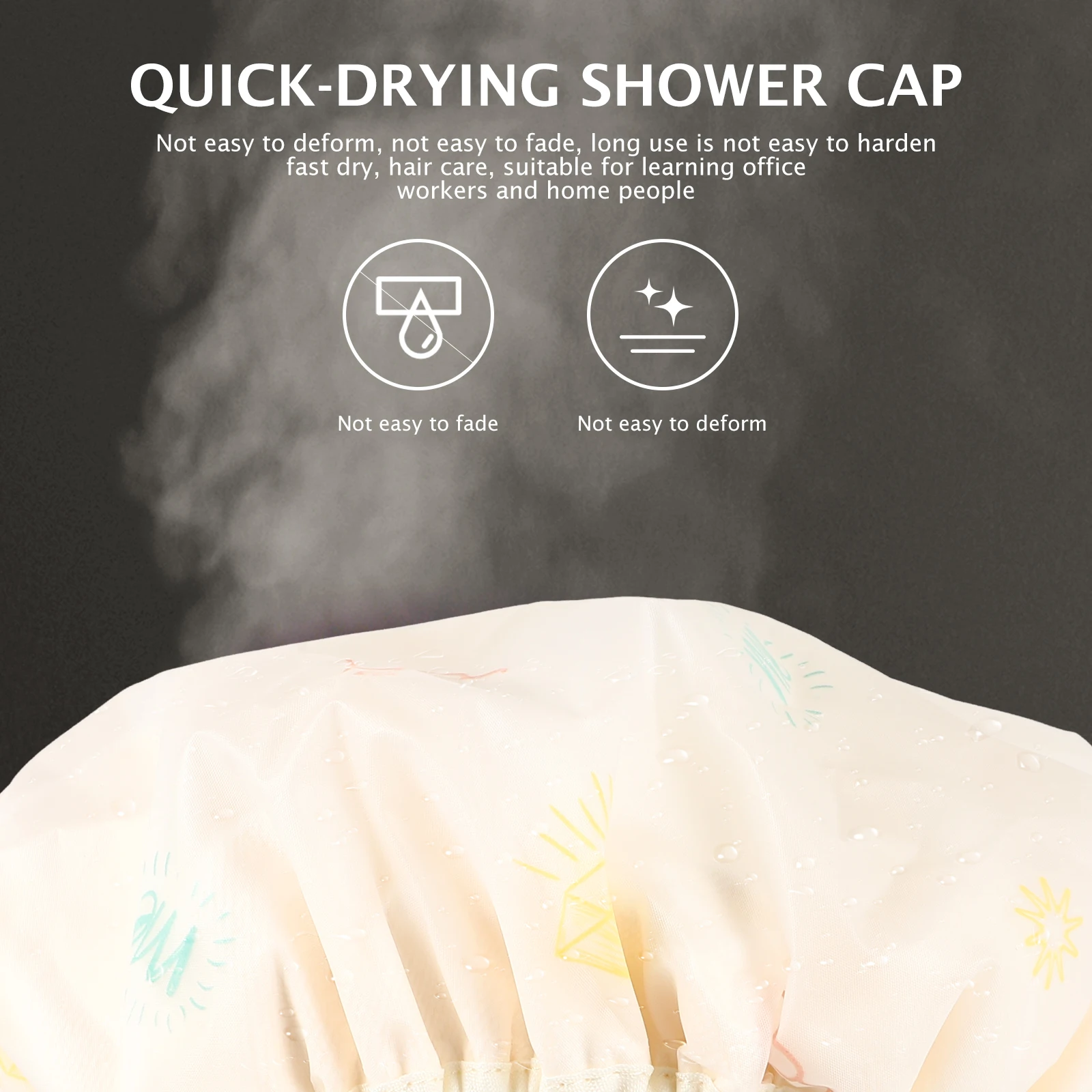 

Quick Drying Shower Cap Adjustable Bath Hat Makeup Super Absorbent Bathing Woman
