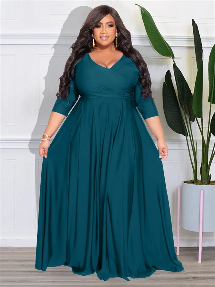 Wmstar Plus Size Party Dresses for Women Fall Clothes V Neck Bandage Big  Hem Elegant Party Maxi Dress Wholesale Dropshipping - AliExpress 200000345