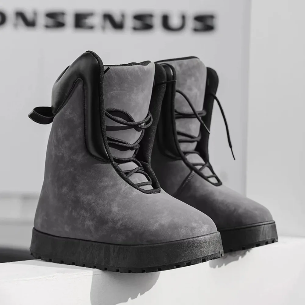 

Men's High Top Snow Boots Outdoor Street Soft Thickened Cold proof Warm Soft Non Slip Holiday Gifts Men's Boot New Autumn Winter