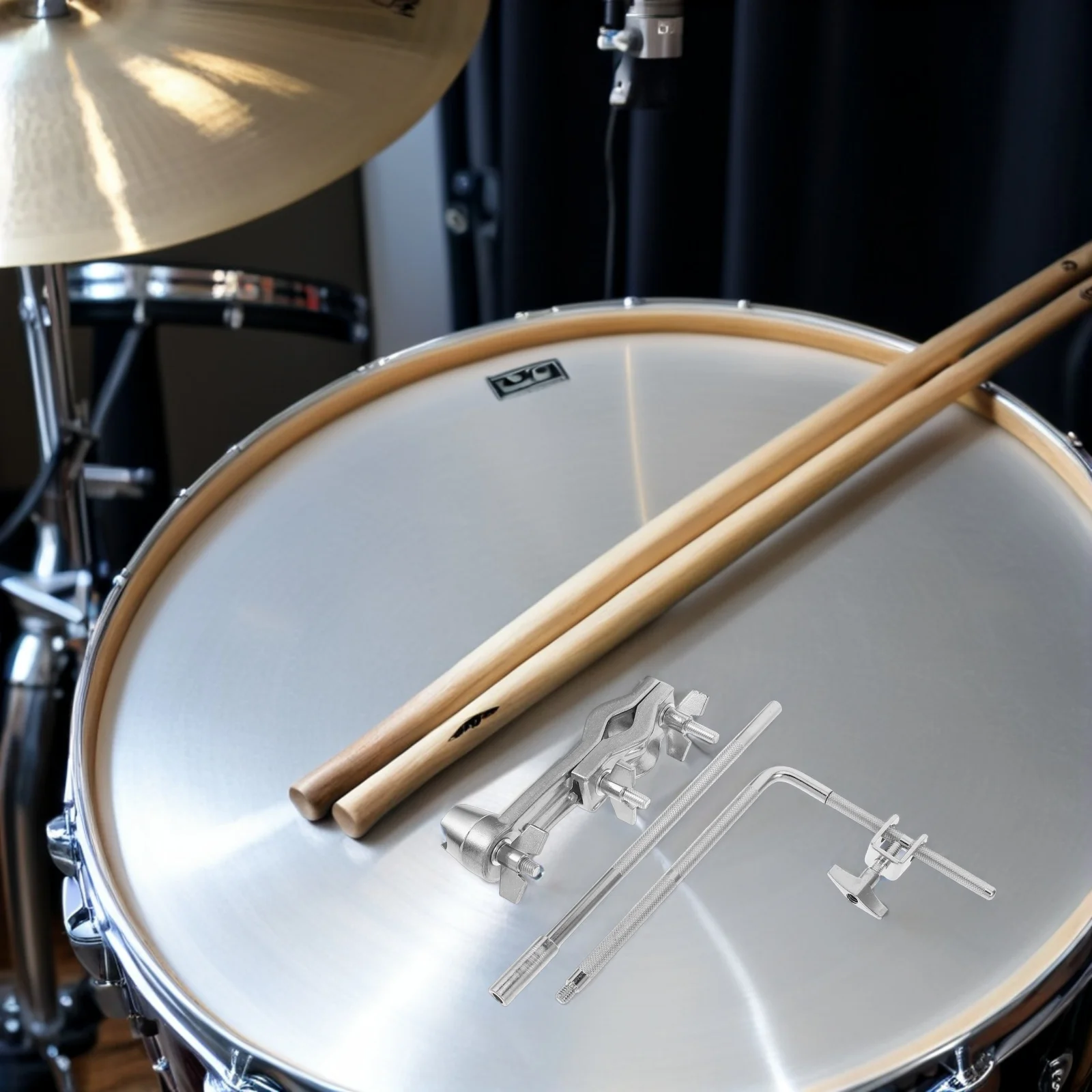 

Drum Rack Leg Attachment Cowbell Mount Clamp Metal Long Rod Lock Percussion Mounting Hardware Cymbal Replacement