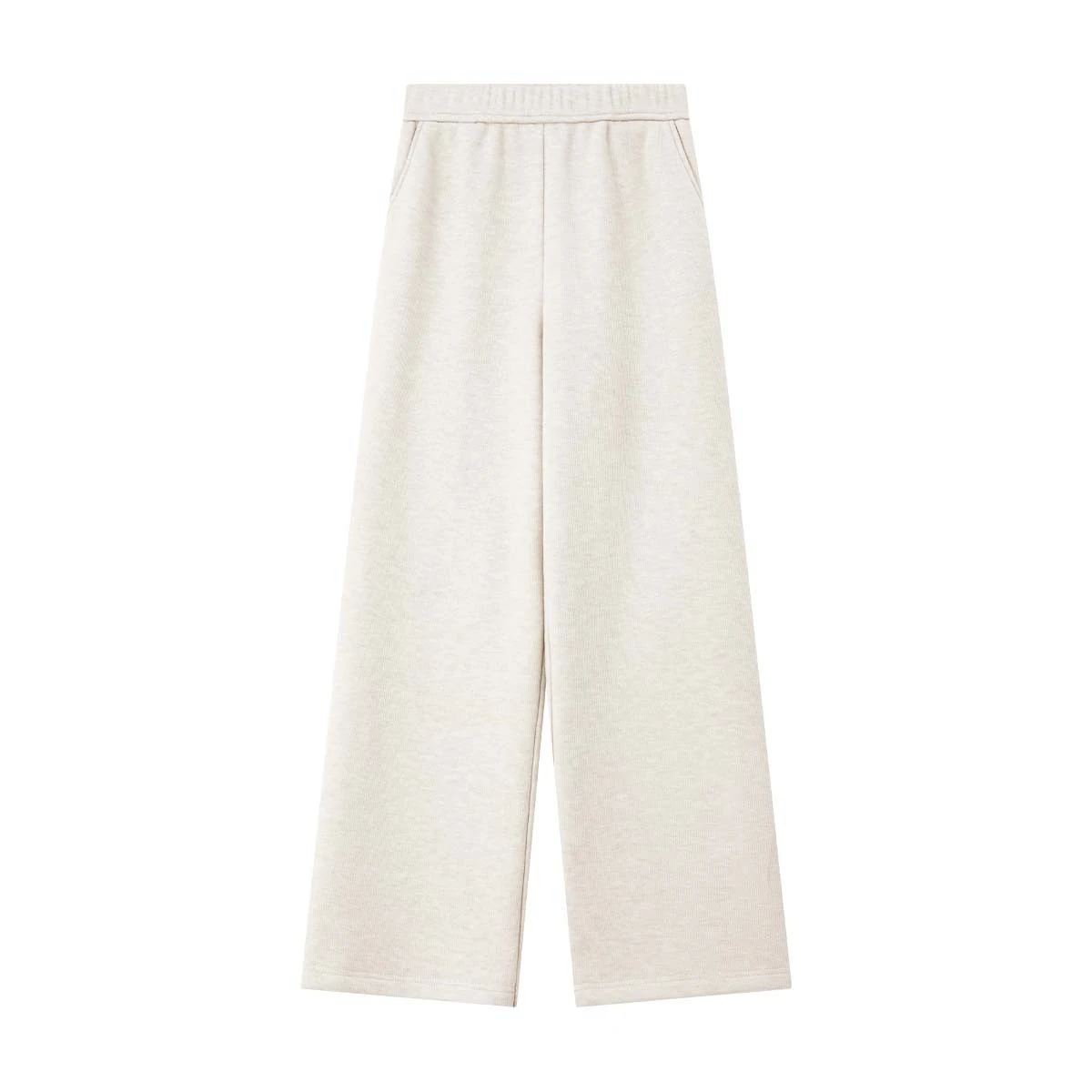 VIMLY Casual Trousers for Women 2025 Winter Fleece Lined Elastic Waist Straight Leg Long Sweatpants Warm Women Bottoms A3236