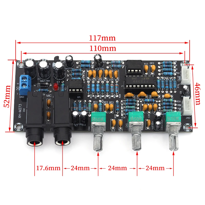 Javino 1-10Pcs PT2399 Digital Microphone Amplifier Board Reverberation Karaoke Reverb Amplifier NE5532 Pre-Amplifier Tone Board