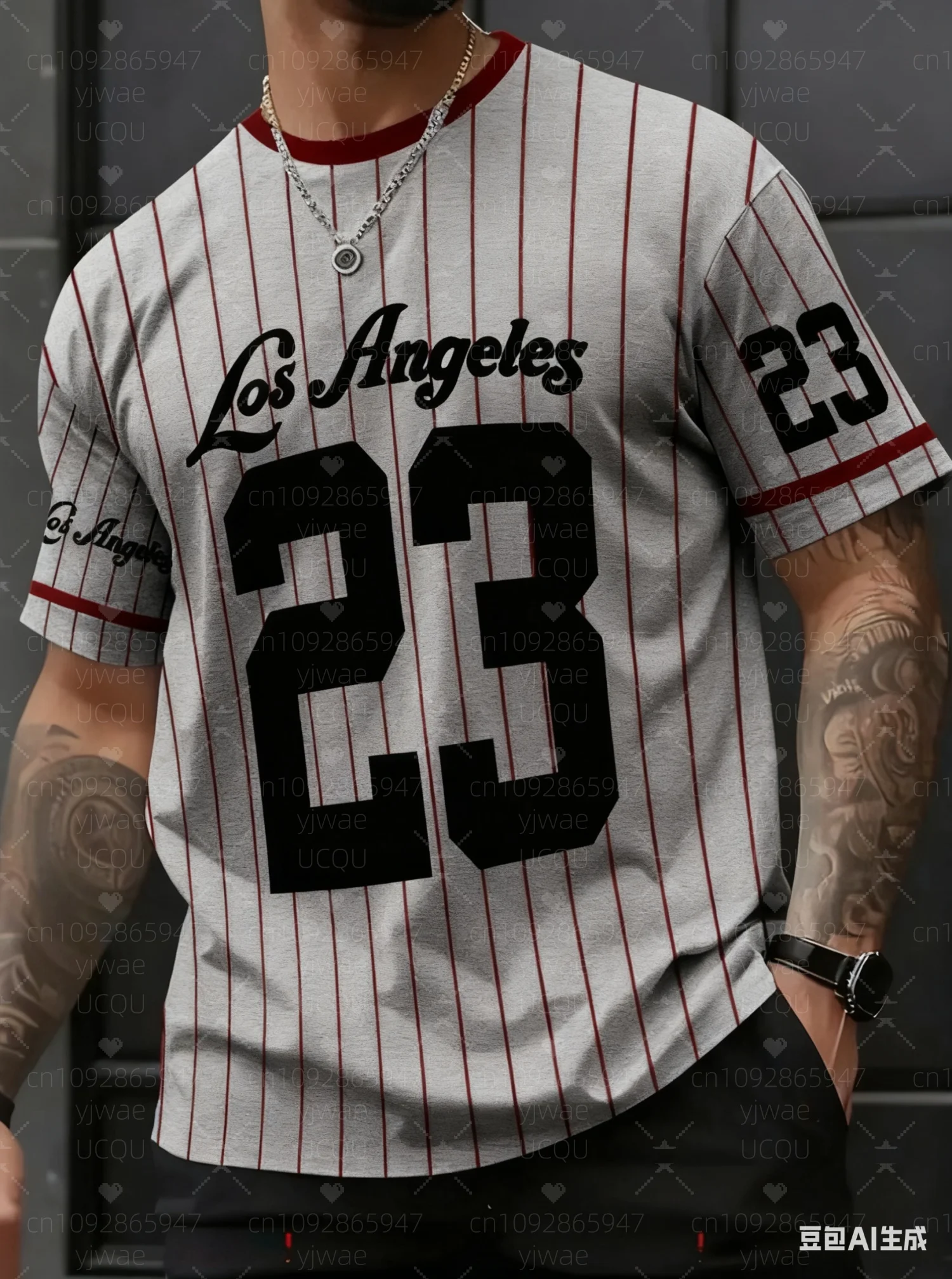 

Stripe 23 Los Angeles Print V-Neck Short Sleeve T-Shirt Summer Graphic Tee Baseball Jerseys Plus Size Women Men's Sport T-Shirt