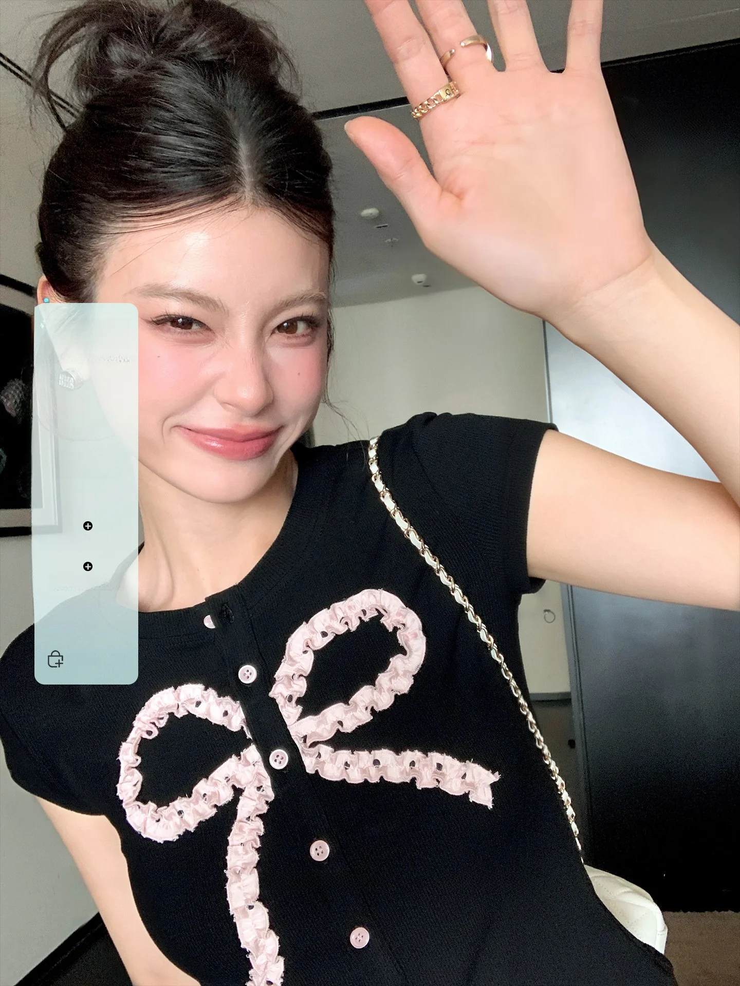 

Комплект Lione: футболка с принтом в горошек и кружевные брюки с завязками, женская мода весна-лето