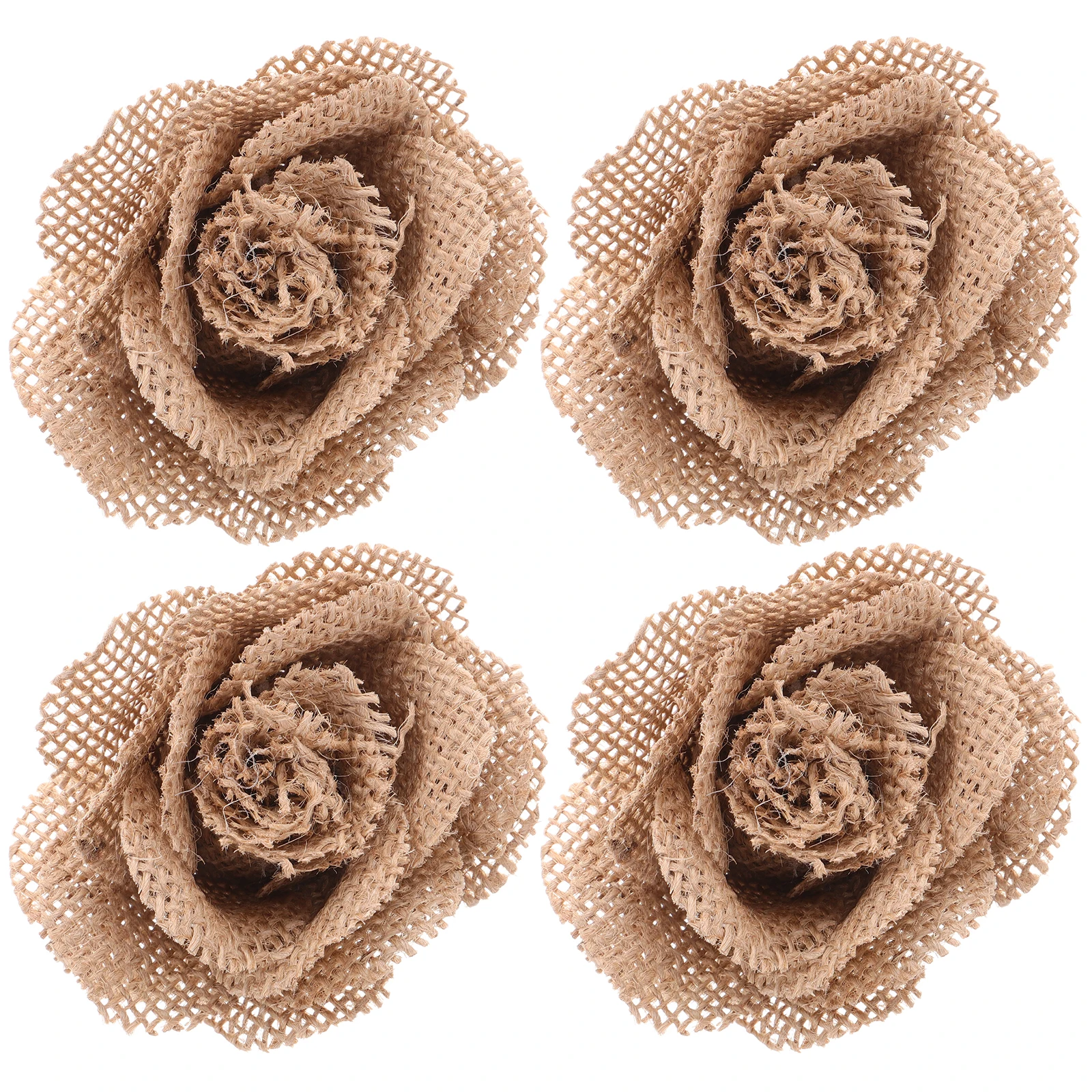 

4pcs Artificial Linen Flowers for Wedding Reusable DIY Ideal Tree Headbands Hair Clips Crafts