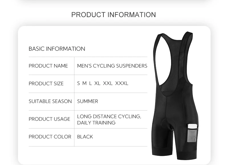 Neue Pro-Radsport-Trägerhose für den Sommer, atmungsaktiv, schnell trocknend, für Mountainbike und Rennrad, Herren, professionelles Schwammpolster, Fahrradbekleidung – Detail 5