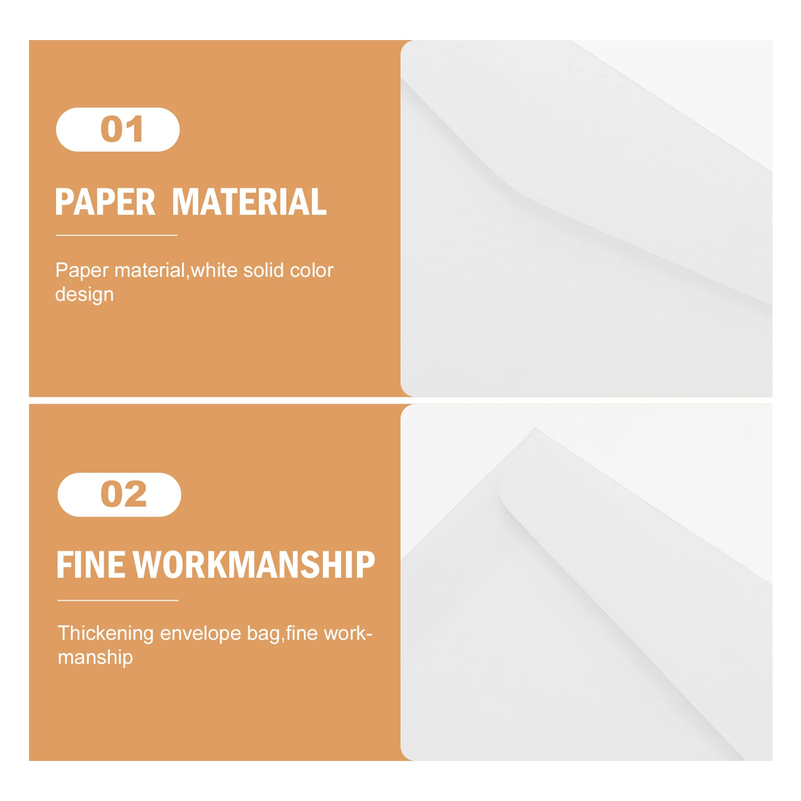 Sobres gruesos de 100 Uds., materiales de papel de alta clase, buen artesanía, diseño en blanco sin palabras, perfecto para cartas de correo