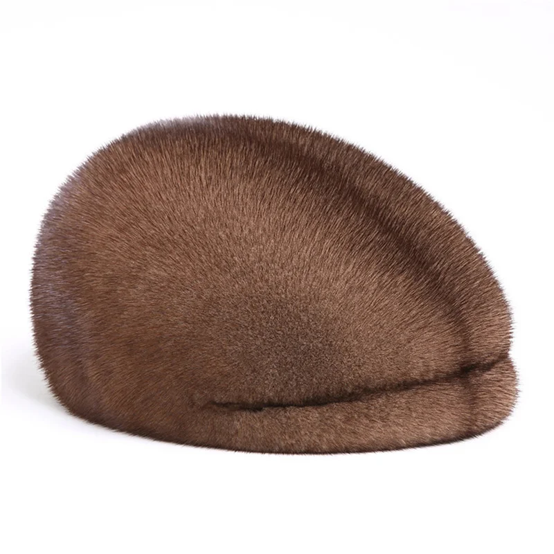 

2022 Mink Fur Hat For Men Russia True Natural Mink Fur Cap For Winter Men Warm Fluffy Mink Hat Good Quality Fur Hat