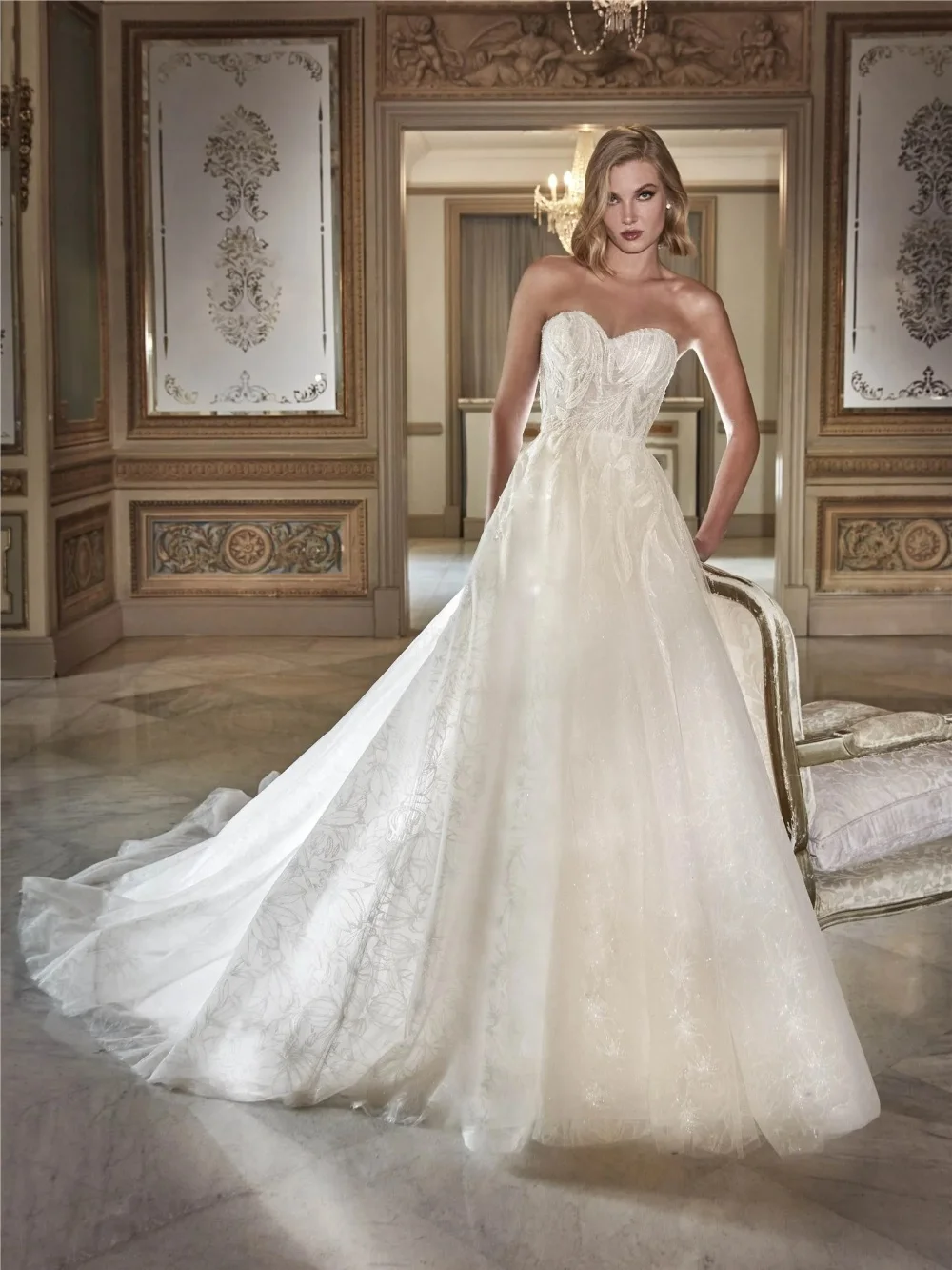 

Charming Sweetheart Wedding Dresses Classic Sleeveless Bridal Gowns Graceful Tulle Floor-Length Wedding Gowns Vestidos De Novia
