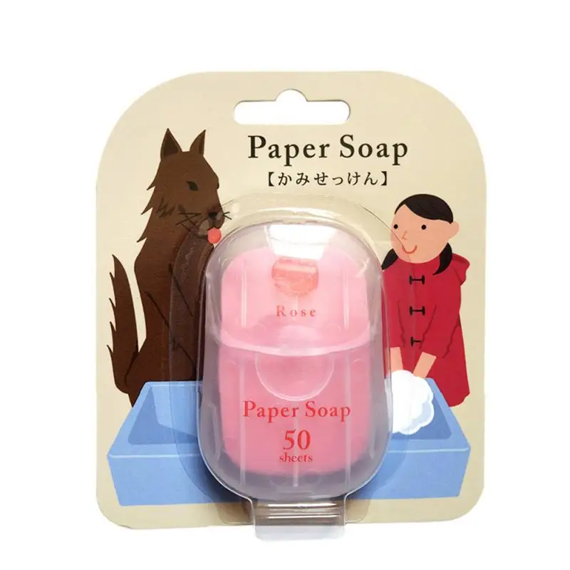 box Disposable Soap Paper Travel Soap Paper Washing Hand Bath Clean Scented Slice Sheets Mini Paper Soap Bathroom Supplies