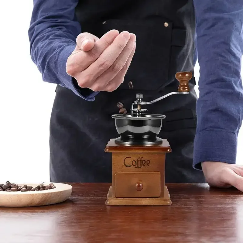 

Manual Coffee Grinder - Classic Italian Style Hand Crank Mill with Adjustable Portable Multipurpose Bean Grinding Machine