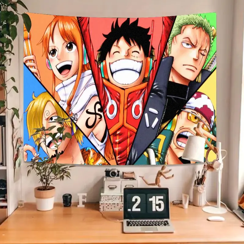1 قطعة نسيج قطعة واحدة نامي سانجي لوفي زورو يوسوب شخصية أنيمي 5-لوحة جدار معلق ديكور البوليستر لغرفة النوم غرفة الدراسة L #4