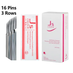 100pcs 3 Rows Needles Manual Pen Blades 16 pins Microblading Permanent Makeup Eyebrow Tattoo 3D Embroidery