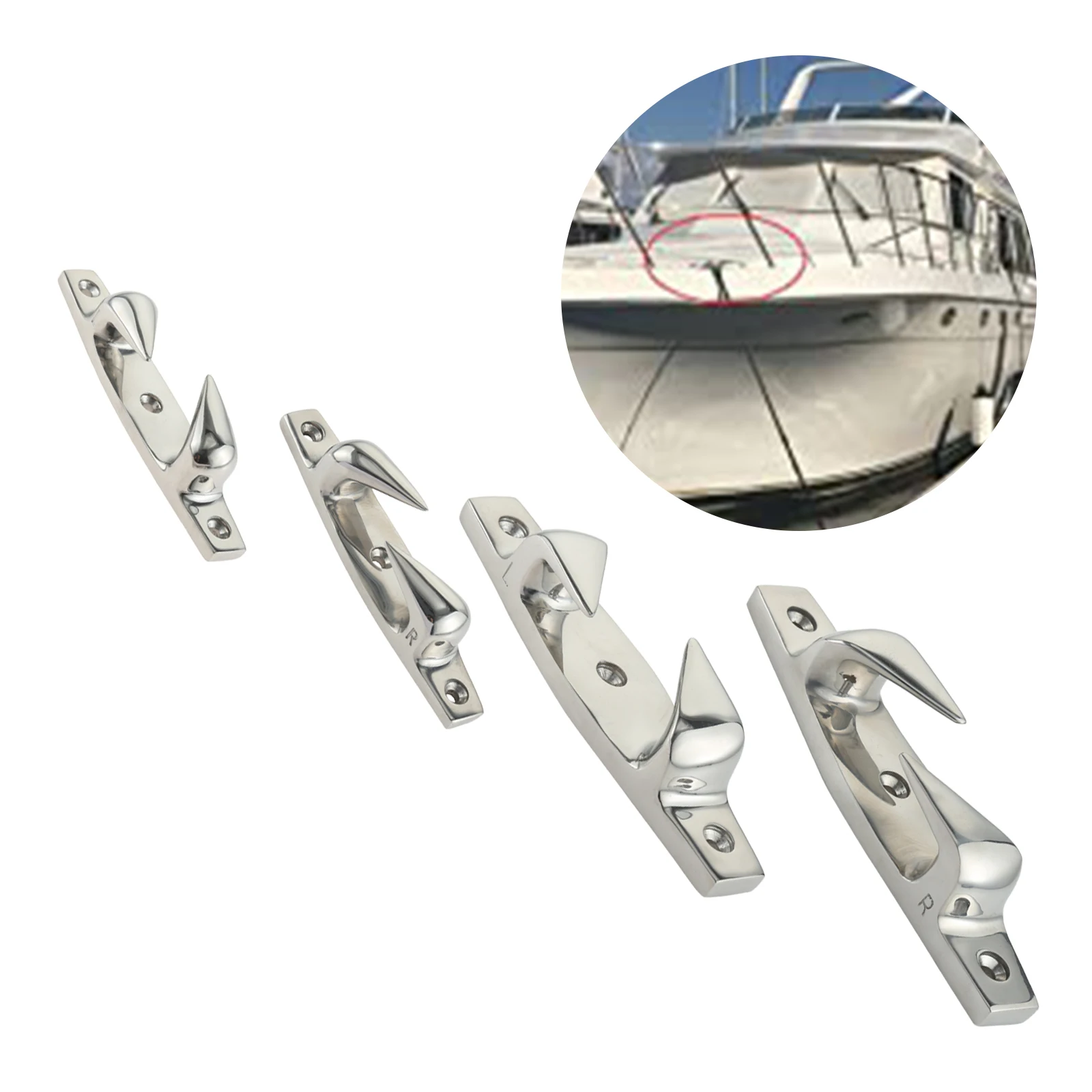 Heavy Duty Marine 316 Stainless Steel Boat Fairlead Cleat Chock Mooring Cleat Mooring Line Yacht Rope Cleat Hardware 119/152mm