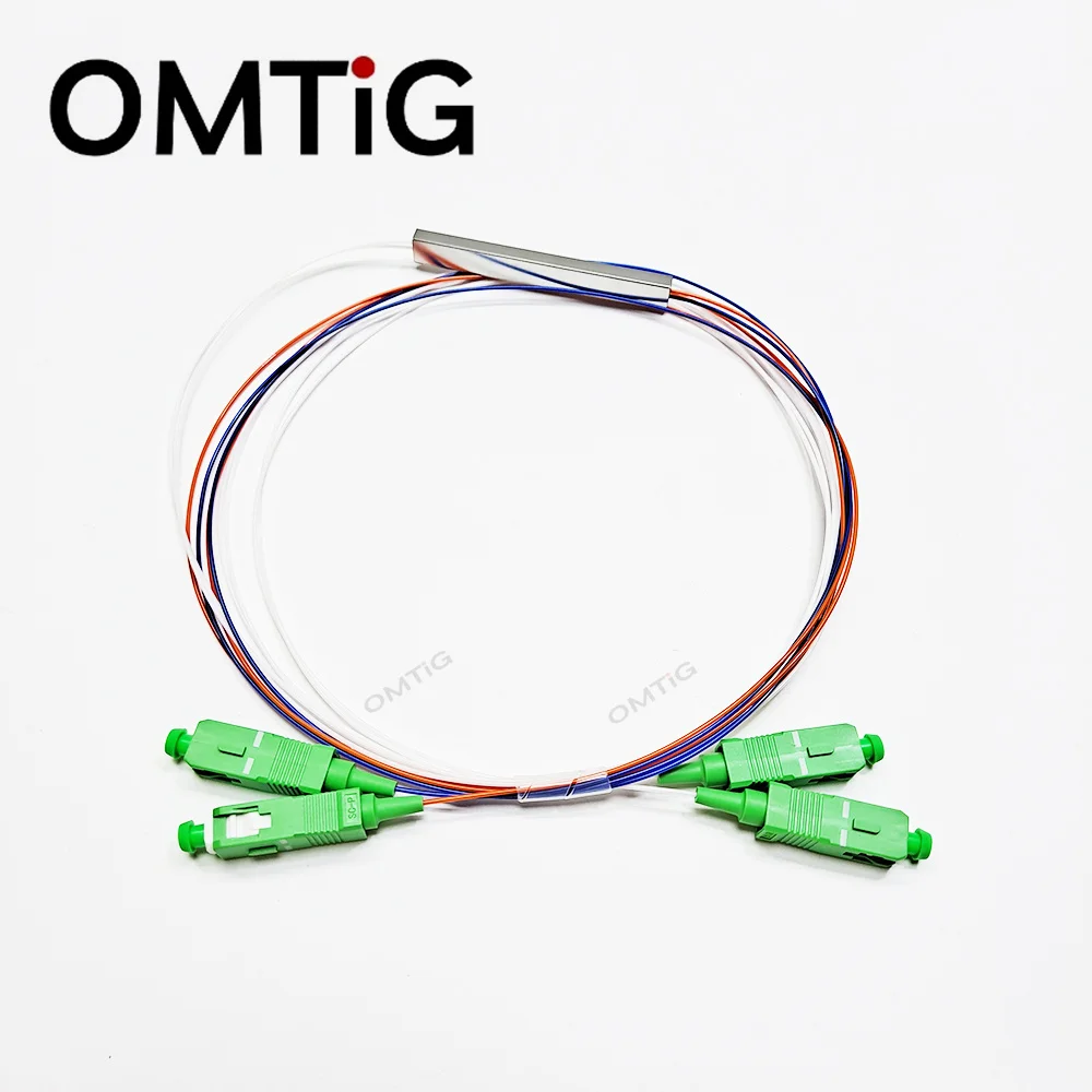 OMTiG 10pcs Color Fiber Optic Splitter SM Single Mode SC/APC PLC 2X4 2X8 2X16 0.9mm FTTH G657A1 LSZH 1m