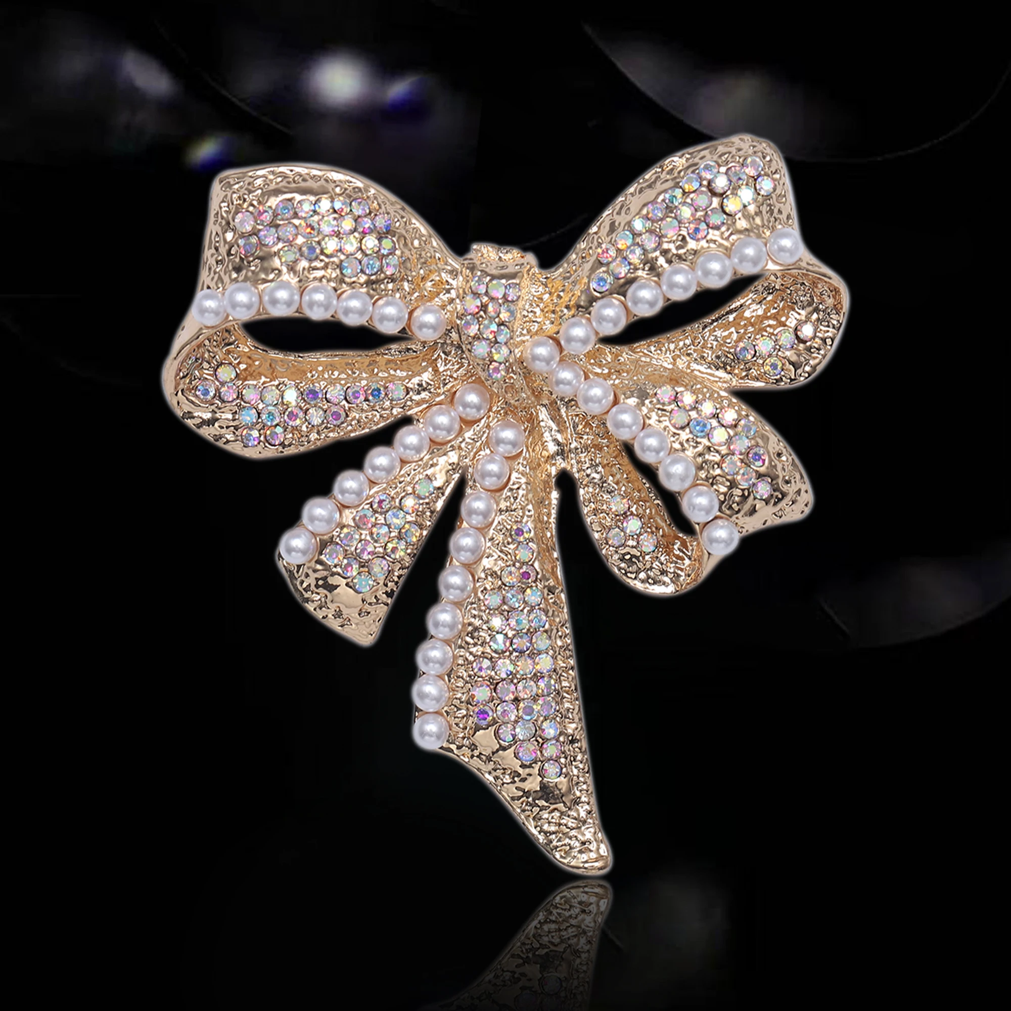 

Fashion Rhinestone Bow Brooches for Women Unisex Classic Knot Pins Keychain Event Party New Gifts Jewelry Decoration Accessories