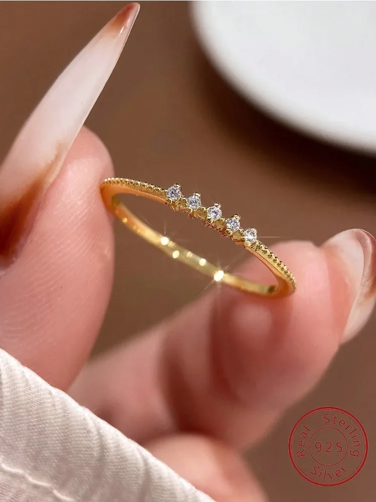 

925 Sterling Silver Gorgeous Shiny Round Zircon Ring For Women Engagement Wedding Luxury Fashion High Quality Fine Jewelry