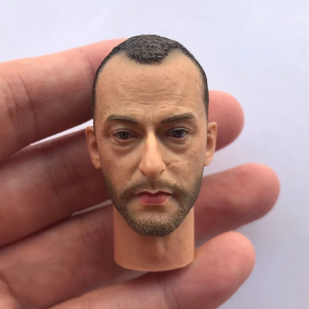

1/6 Jean Reno Head Sculpt PVC Male Soldier Head Carving Model Fit 12'' Action Figure Body for Hobby Collection