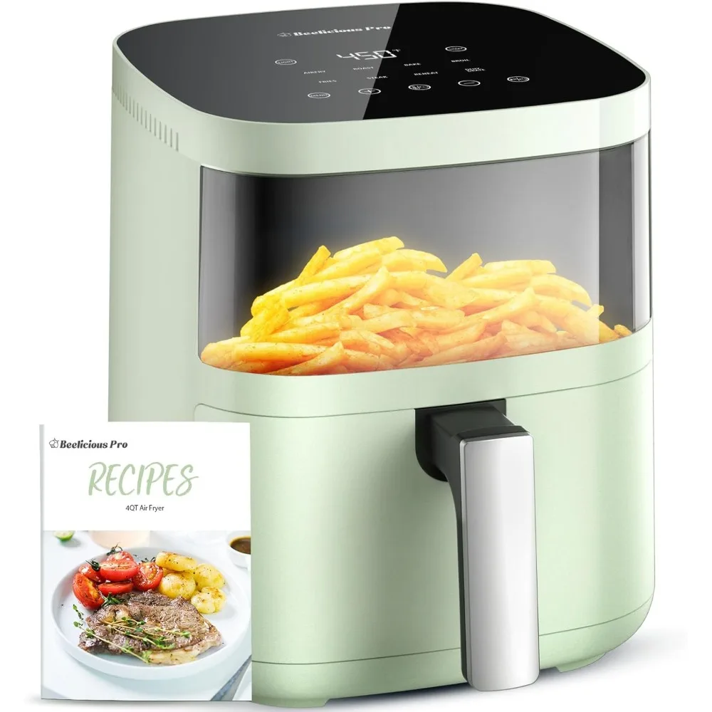 

Air Fryer,8-in-1 Smart Compact 4QT Air Fryers,with Viewing Window,Shake Reminder,450°F Digital Airfryer