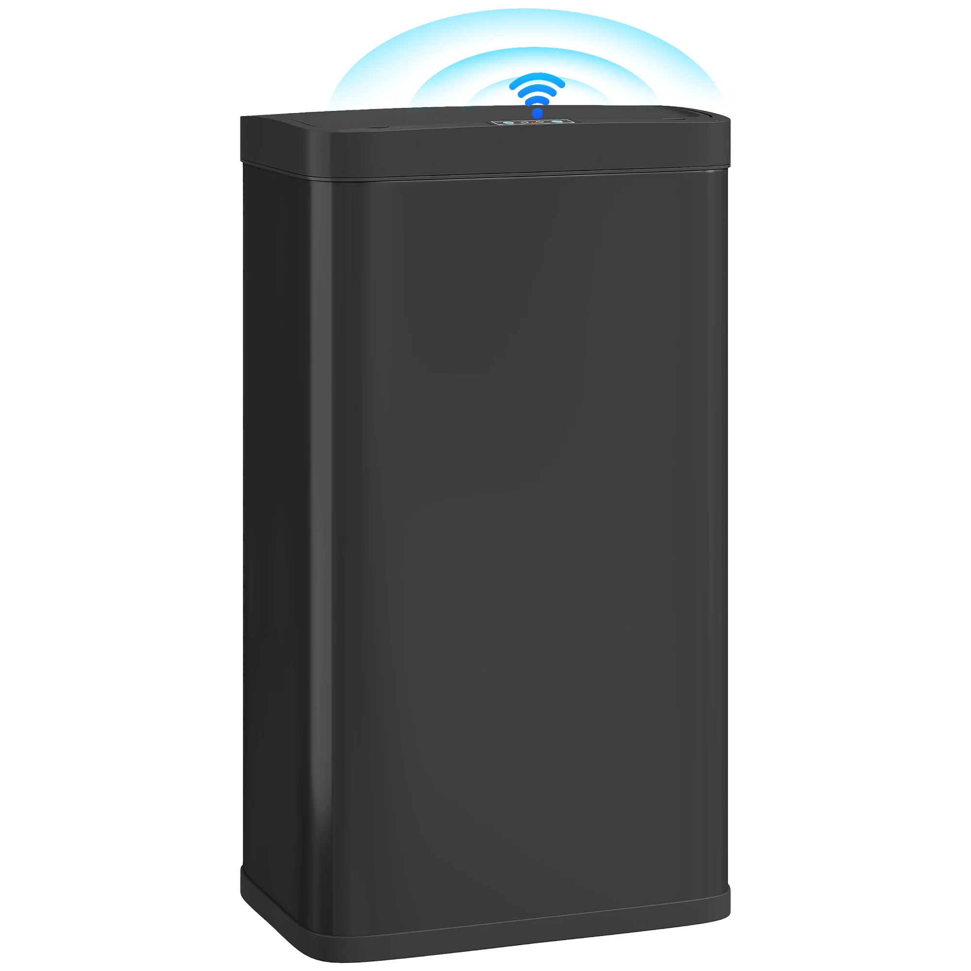HOMCOM Cubo de Basura Cocina Automático 45 L con Sensor Infrarrojo Cierre Suave y Cubo Interior Extraíble Antihuellas Negro