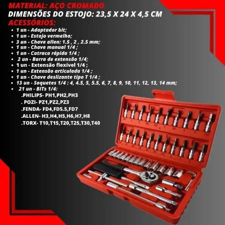 Imagem -05 - Tool Case Kit com Socket Grupo Incluindo Cor Turnstile e Case em Aço Crv Transporte Preciso para Todos